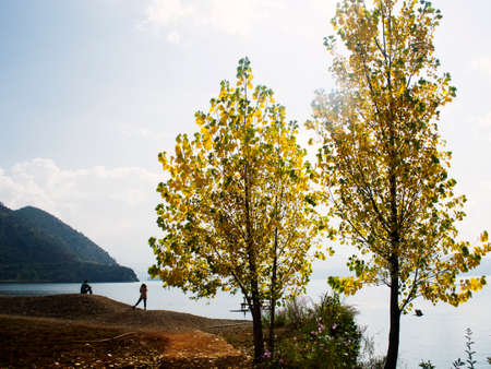 Lugu Lakeの写真素材