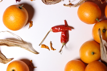 Ceramic dolls kumquatの写真素材