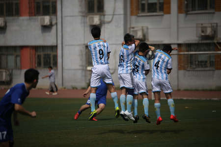 Soccer free kick in actionのeditorial素材