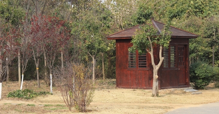 small wooden houseのeditorial素材