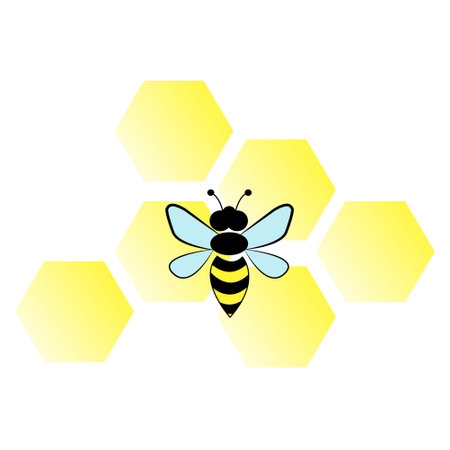 Bee with honeycombのイラスト素材