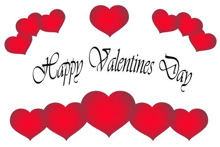 Valentines Day greeting ,hearts over white.の写真素材