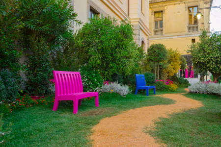 Small gardens created in the center of the cityのeditorial素材