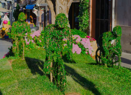 Sculpture of cycling plants in the gardensのeditorial素材