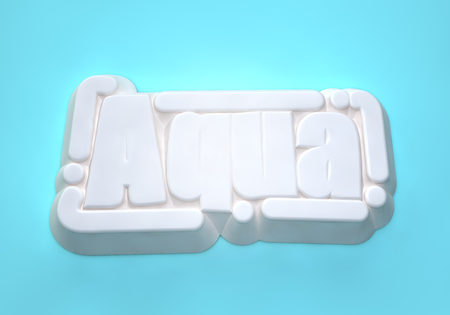 Aqua 3D wording on light blue backgroundの写真素材