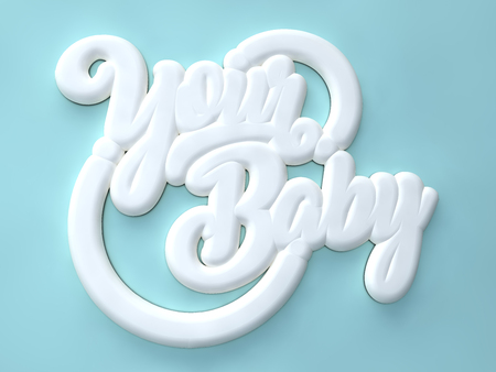 Your Baby 3D white wording on blue colors backgroundの写真素材