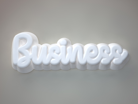 Business 3D white wording on light color backgroundの写真素材