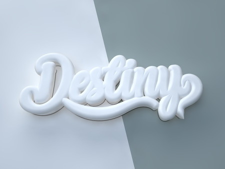 Destiny 3D white wording on white gray backgroundの写真素材