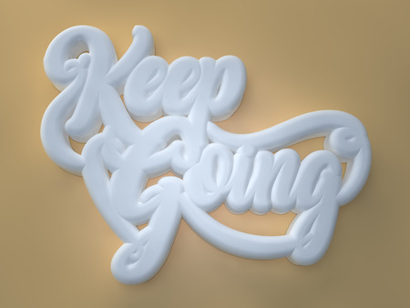 Keep Going white wording on yellow backgroundの写真素材