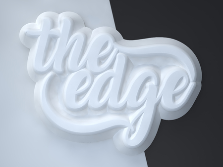 The Edge 3D white wording on black white backgroundの写真素材