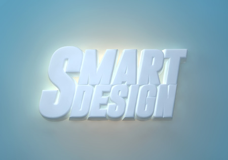 Smart Design 3D white wording on blue backgroundの写真素材
