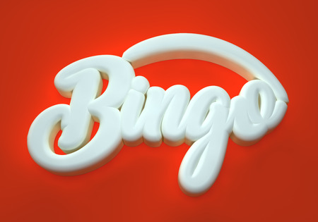Bingo 3D white wording on red backgroundの写真素材