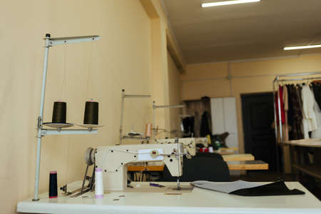 Abandoned textile factory - sewing machinesの写真素材