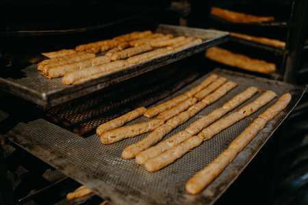 Bread sticks with sesame seeds. selective focusの写真素材