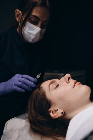 Diagnostic complex for microscopic examination of hair and skin of the scalp.の写真素材