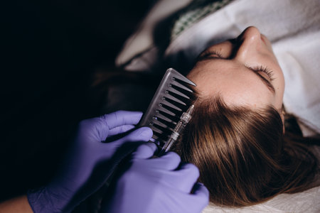 Diagnostic complex for microscopic examination of hair and skin of the scalp.の写真素材