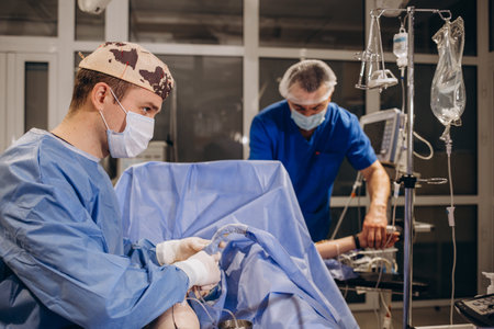 doctor in the operating room for surgical venous vascular surgery clinic.の写真素材
