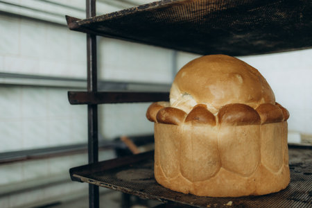 White bread on a dark backgroundの写真素材