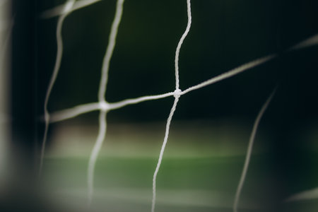 Football or soccer net with blured backgroundの写真素材