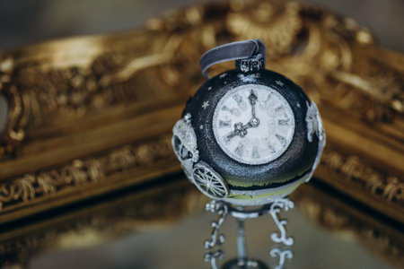 Christmas tree toy in the shape of a clock