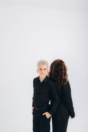 portrait on a poster of a coupleの写真素材