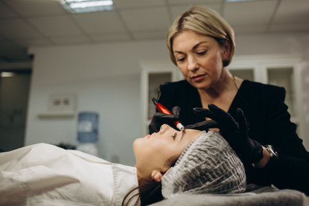 Permanent make up on eyebrowsの写真素材