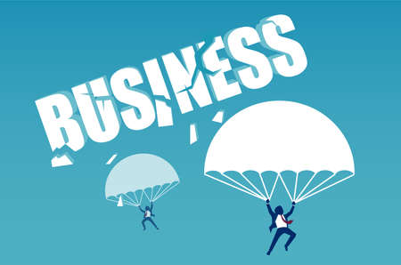 Vector concept of a golden parachute of chief executive officerのイラスト素材