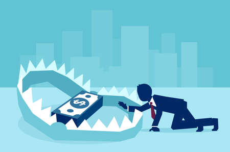 Concept of money trap in business, vector flat illustration のイラスト素材