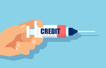 Vector of a credit syringe. Financial assistance conceptのイラスト素材