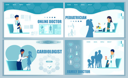 Online doctor consultation concept. Flat design vector of medicine and healthcare application for...