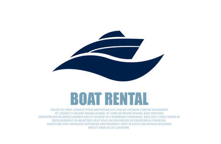 Vector of a stylish boat rental logo on white backgroundのイラスト素材