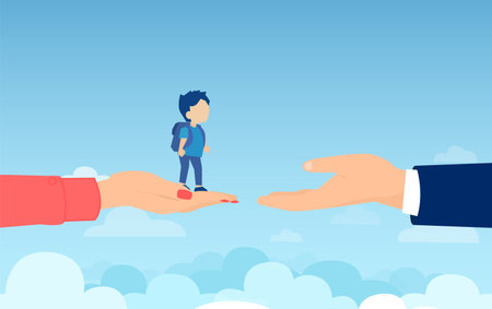 Divorce, legal separation, child custody conceptのイラスト素材