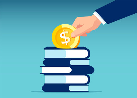 Investment in knowledge, student loan and scholarship concept.のイラスト素材
