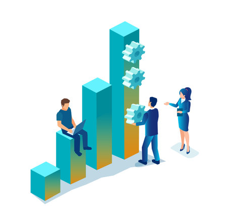 Vector of business people building a successful businessのイラスト素材