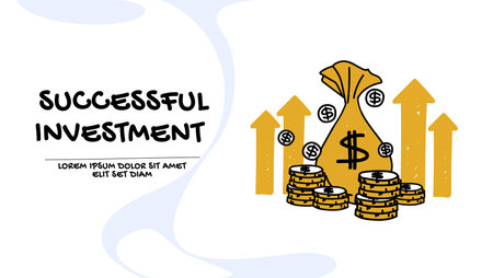 Successful investment and financial reward concept, business illustrationのイラスト素材
