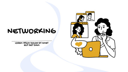 Professional business networking, online communication, business and education illustrationのイラスト素材