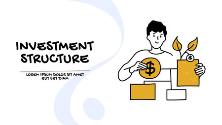 Investment structure and portfolio diversification concept, business illustrationのイラスト素材