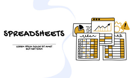 Financial reports and spreadsheets concept, business vector illustrationのイラスト素材