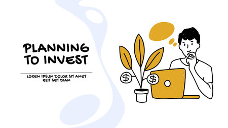 Investment planning and strategy concept, business illustrationのイラスト素材