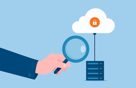 Cloud service and data protection surveillance conceptのイラスト素材