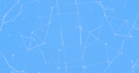 Abstract white and blue tech network. Abstract dots and lines texture background. Blurred templates...