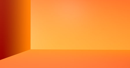 3d image, 3d studio, colorful abstract background, room template with empty space, red and orange...