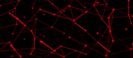 Abstract red tech network. Abstract dots and lines texture background. Blurred templates for cards and posters. copy spase.の写真素材