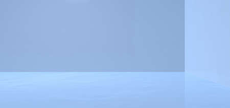 3d image, 3d studio, colorful abstract background, blue, gray walls and floor, room template with empty space, 3d mockupの写真素材