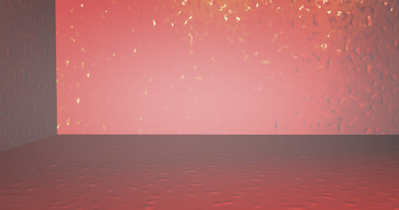 3d image, 3d studio, colorful abstract background, room template with empty space, red and orange...