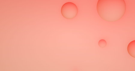 Abstract peach background with dynamic 3d spheres. pink and peach balls on a pink background. Modern...