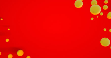 Abstract background with dynamic 3d spheres. red and pink balloons on a burgundy and background....