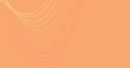 Abstract beige pastel background with dynamic 3d lines. orange and yellow lines on a creamy...