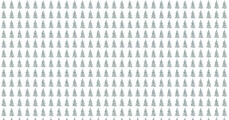 3D Christmas tree pattern, in motion on a White background. holiday, nature, winter, christmas. seamless pattern for fabric, paper packaging.の写真素材