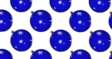 blue christmas balls 3d on a white background, seamless pattern, for fabric, paper, packaging,...